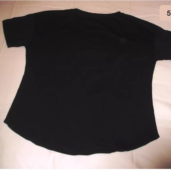 Monte Cervino Cotton Black Embellished Tee L/XL - Picture 4 of 8